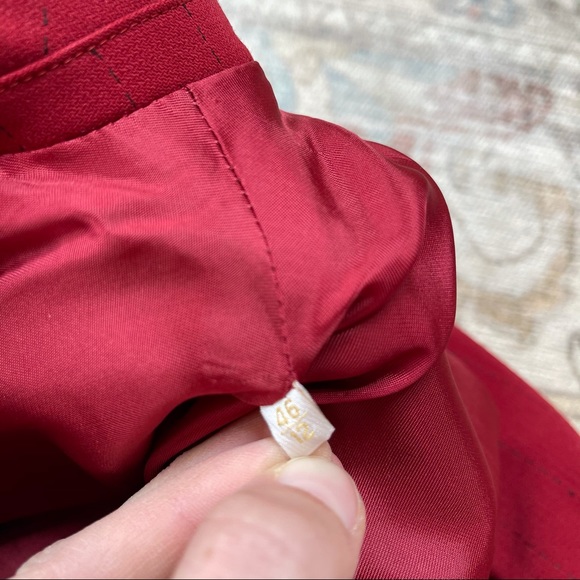 Valentino Roma Made in Italy Red Suit Coat Skirt 2 PC Set Women’s Sz 46/12. O - Picture 7 of 13